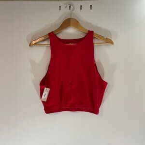 Aritzia TNA Women's Red Cropped Tank Top-Sz L-NEW